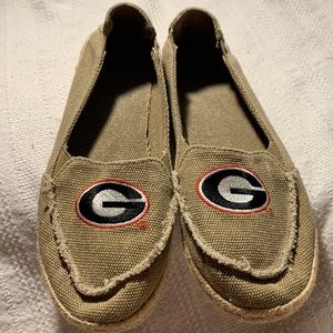 UGA GA Bulldogs Embroidered Logo Slip On Espadrilles